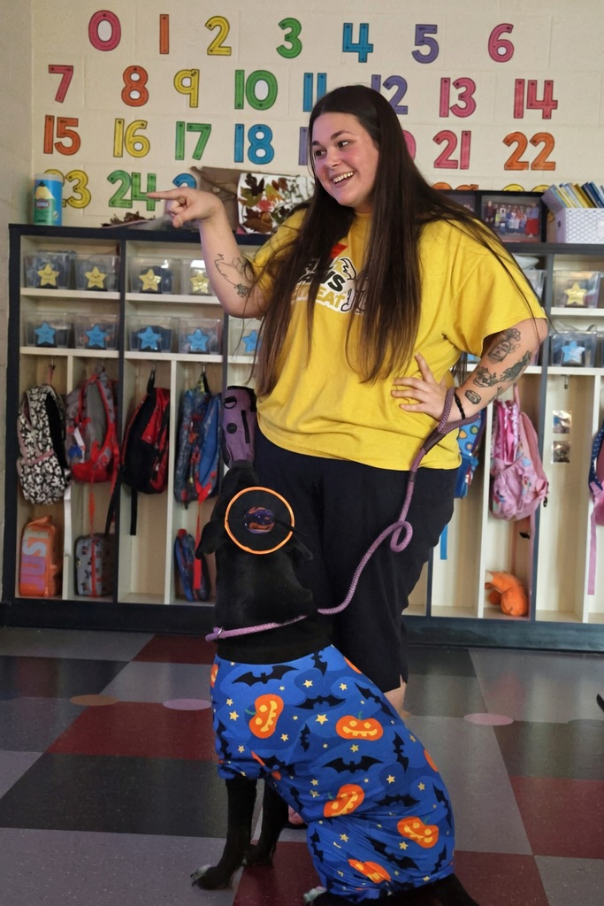 Haley teaching about dog safety
