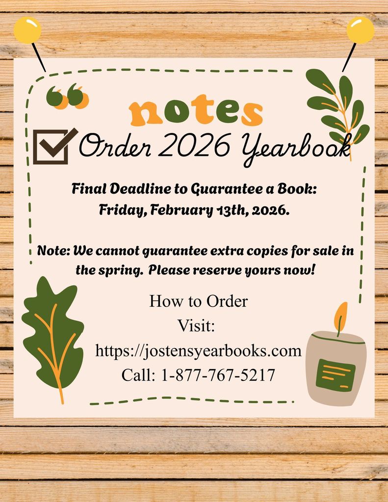 Final Deadline To Order 2026 Yearbook