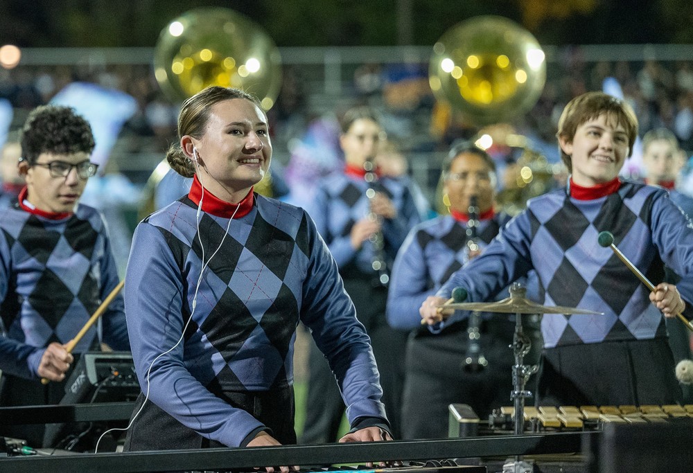Members of WHS Marching Blue Devils in competition