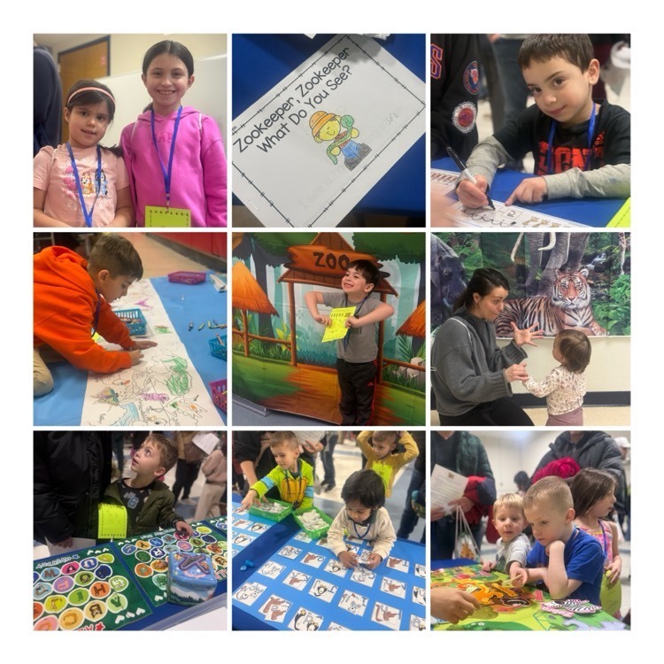students engage in family literacy and math night