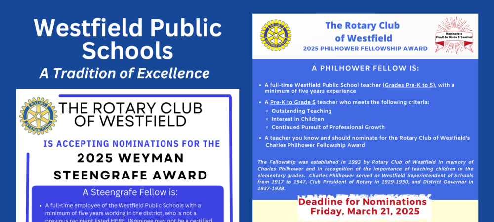 Cropped photo collage of Rotary Club award flyers