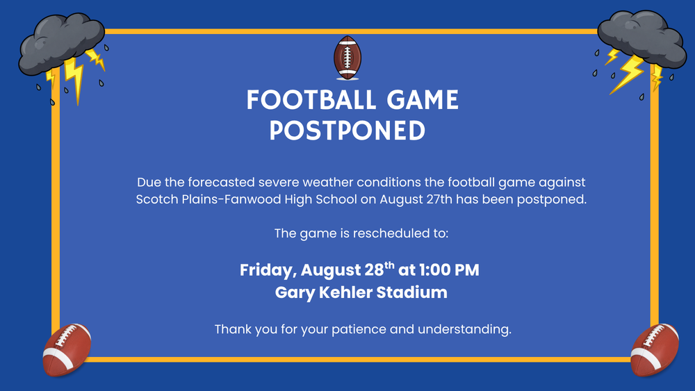 Flyer announcing change in Football Game Date