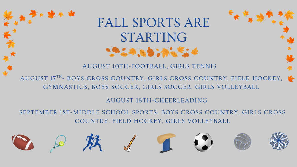Flyer listing all fall sports