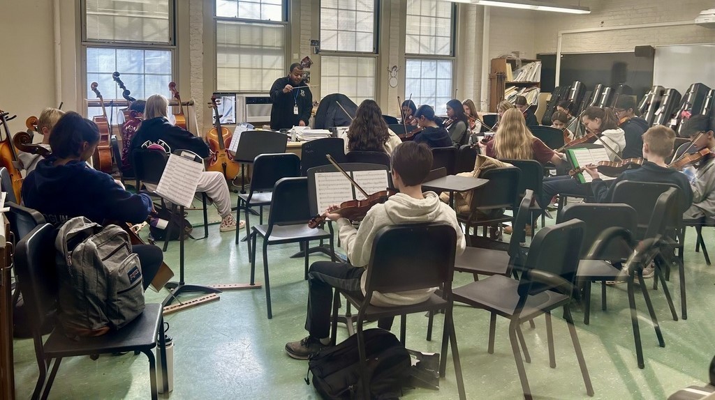Orchestra practice at Roosevelt