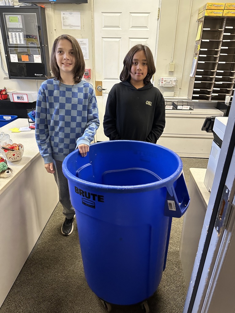 students collecting paper recycling