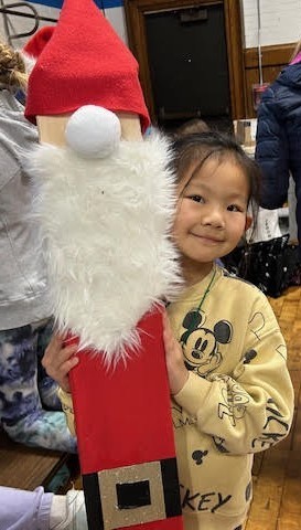 Wilson student working on holiday craft