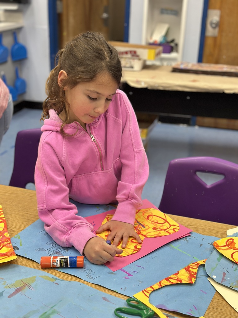 student working on lunar new year art piece