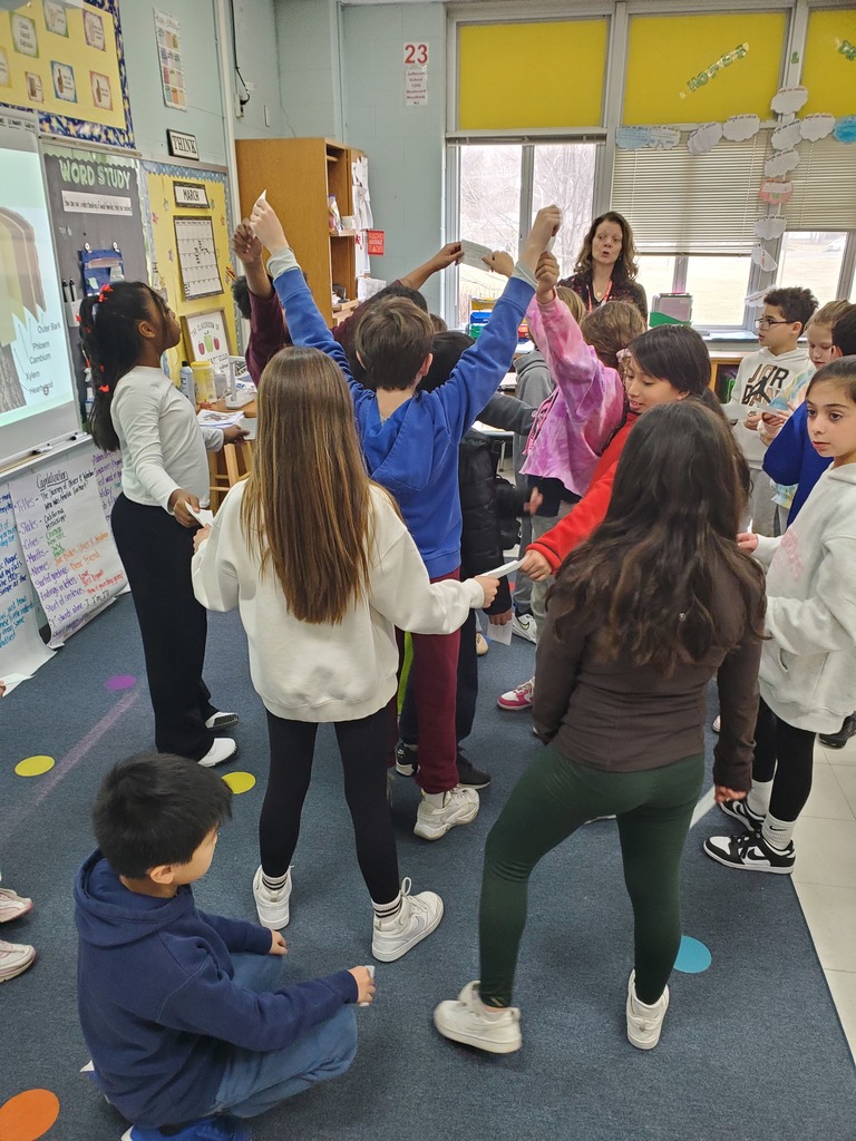 Presenter engages students in a movement activity.