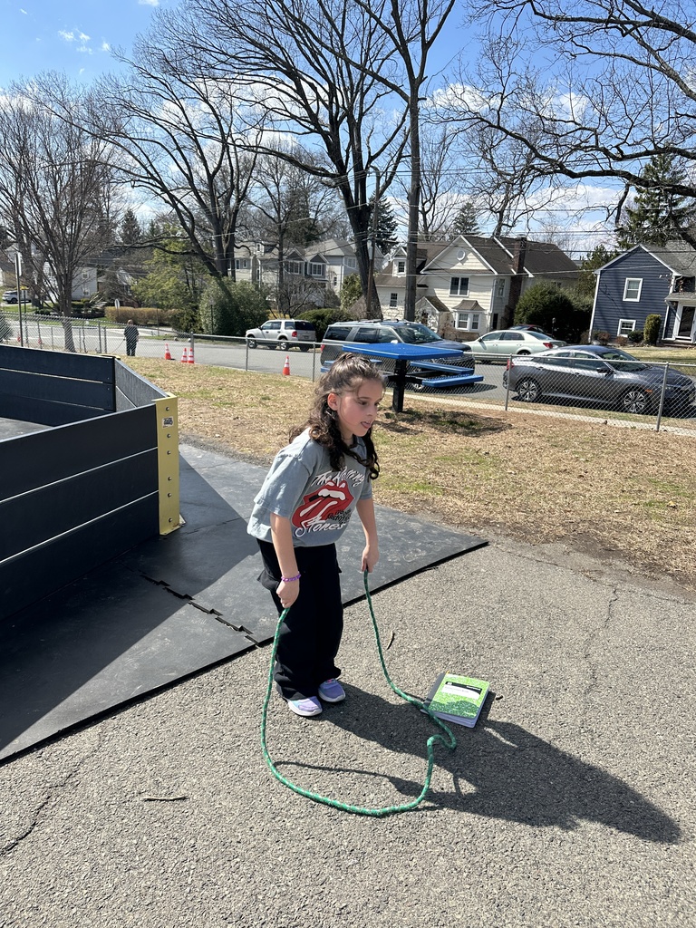 student preparing to jump rope