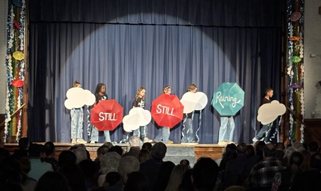 Students on stage