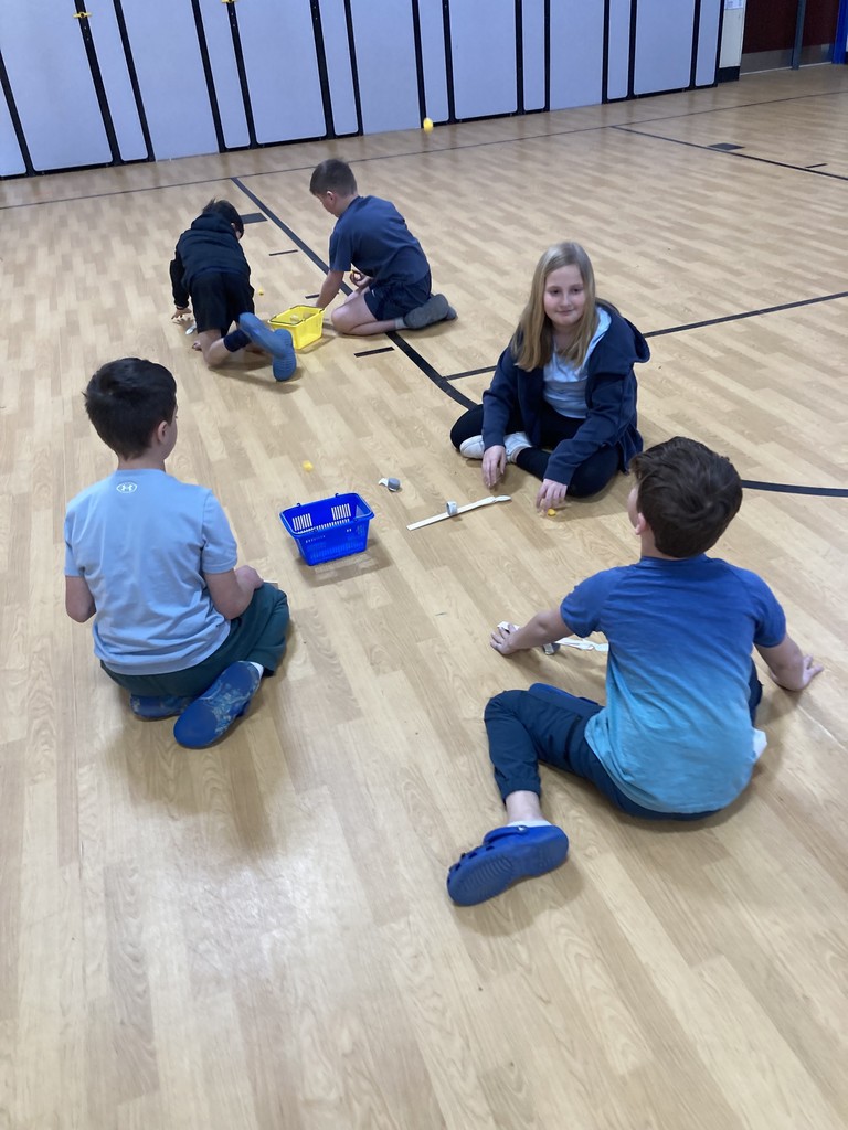 Students testing out their catapults.