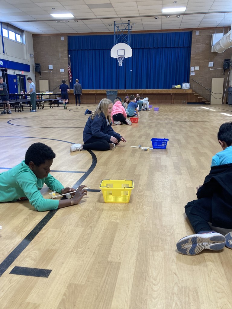 Students testing out their catapults.