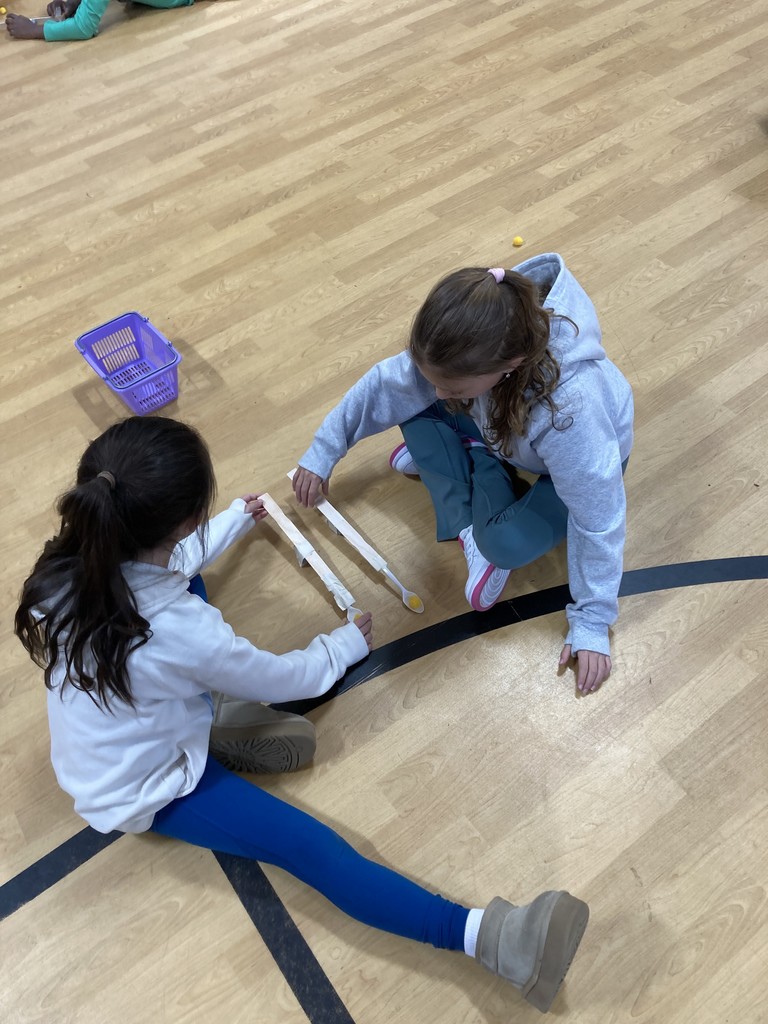 Students testing out their catapults.