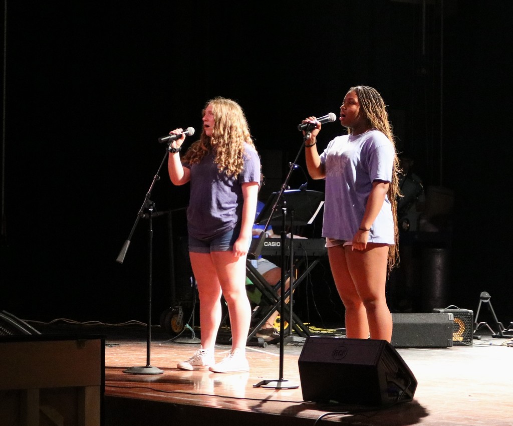 Two students singing