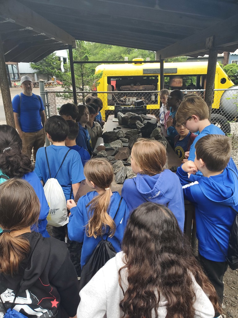 Students learning about the various rocks.