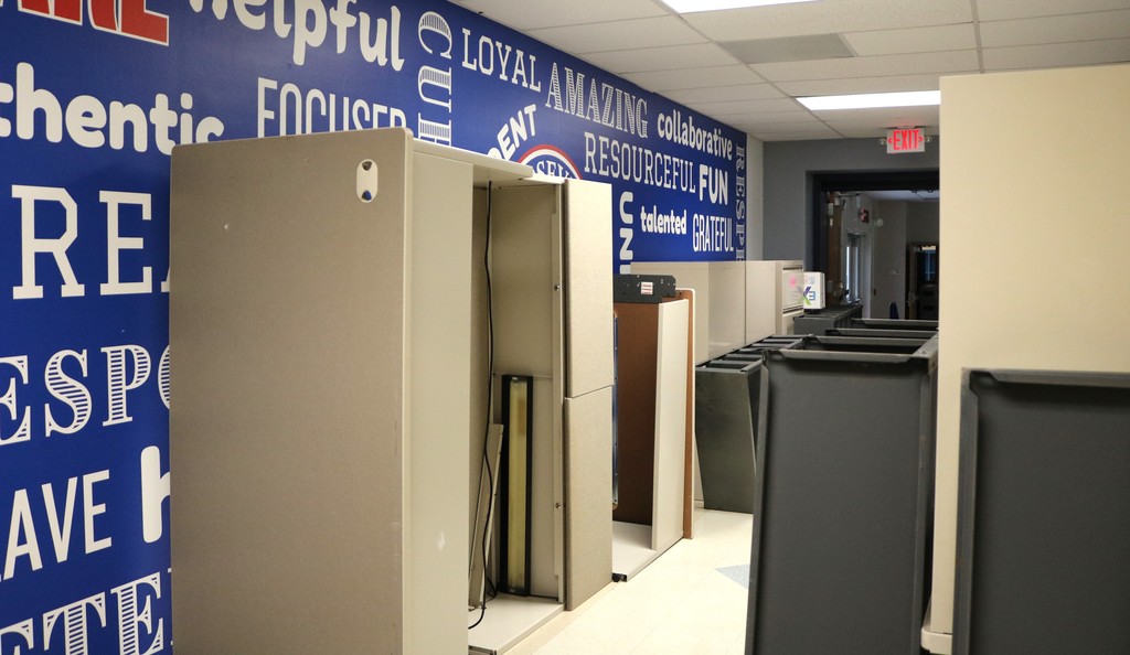 Cabinets in hallway