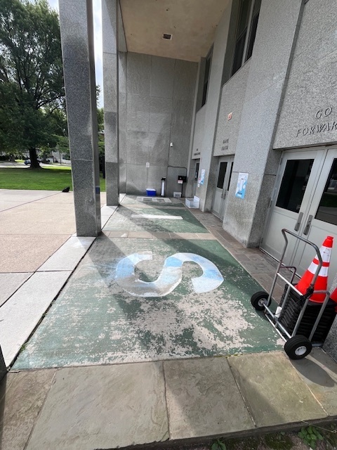 Block Letter on ground