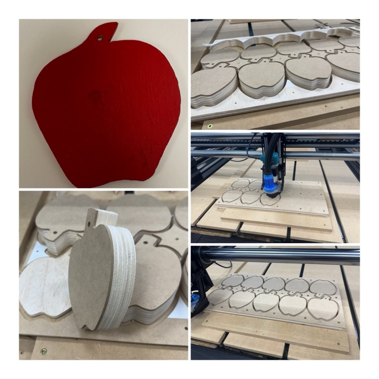 Photos of the Westfield Apple during various stages of the production process