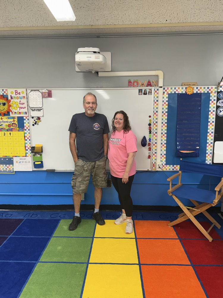 Mr Harry and Mrs Fisher on new grade 2 carpet 