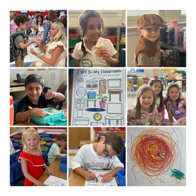students engaged in classwork, and snack
