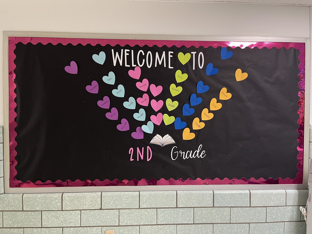 Welcome to 2nd grade bulletin board in our hallway