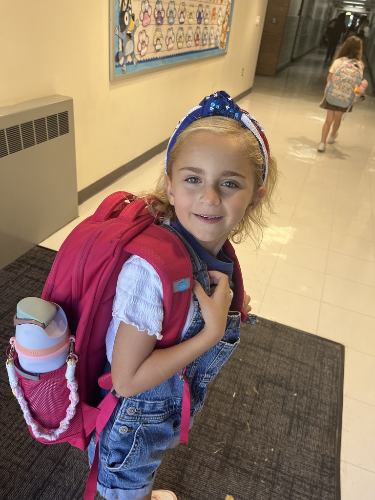 Second grader dressed in her red, white and blue.