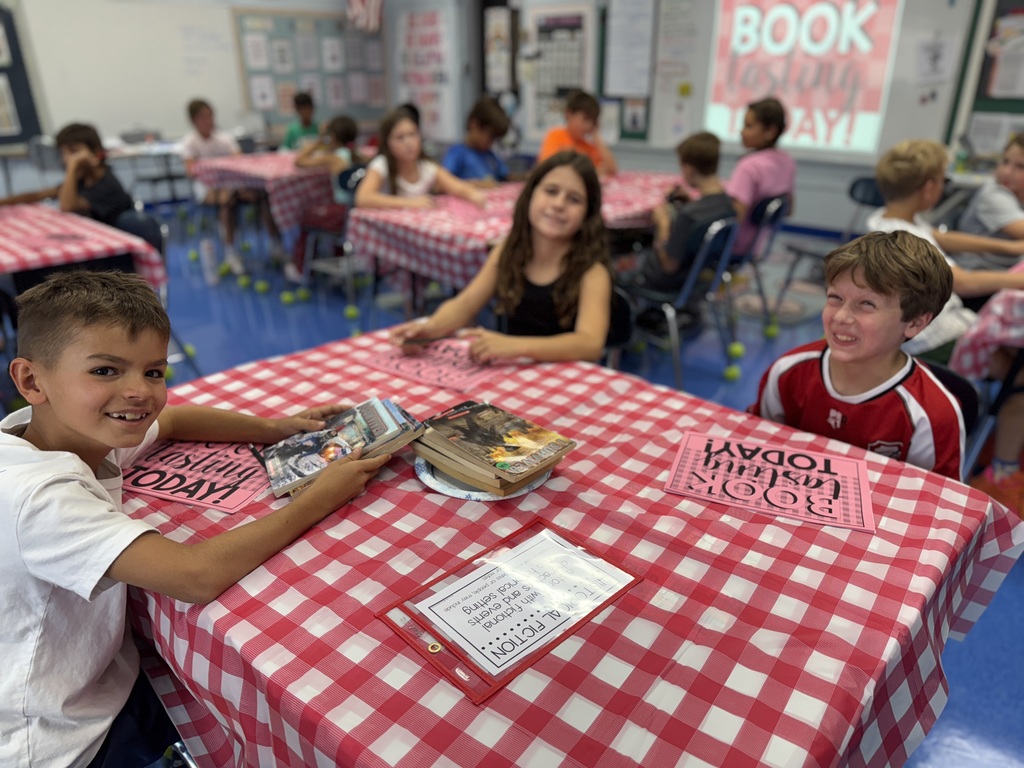 students during book tasting