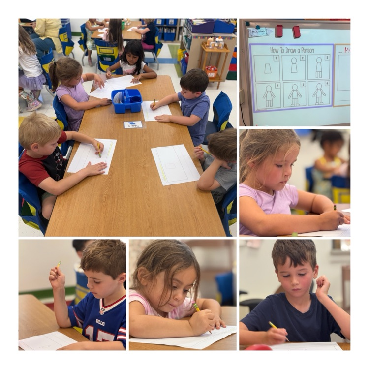 students learn how to draw a person in writers workshop