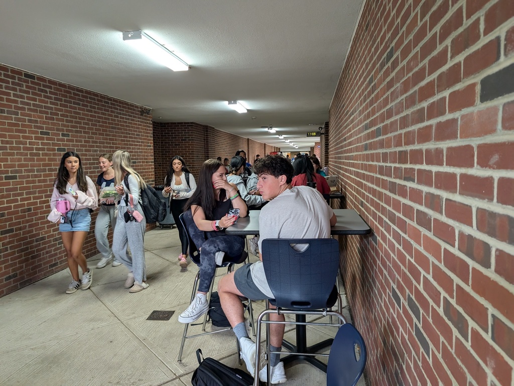 new tables in the breezeway