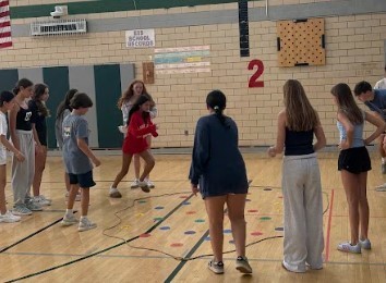 Peer Leaders engaged in number activity 