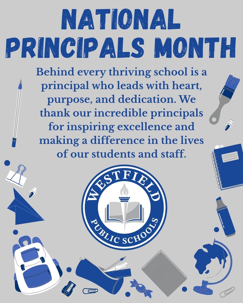 National Principals Month graphic with school supplies