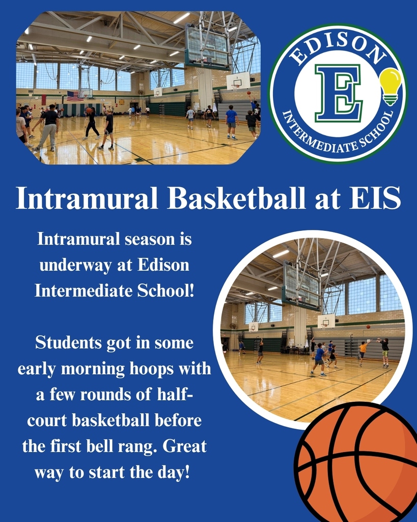Students playing basketball at Edison Intermediate School