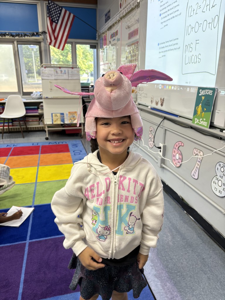 Student loves her special hat.