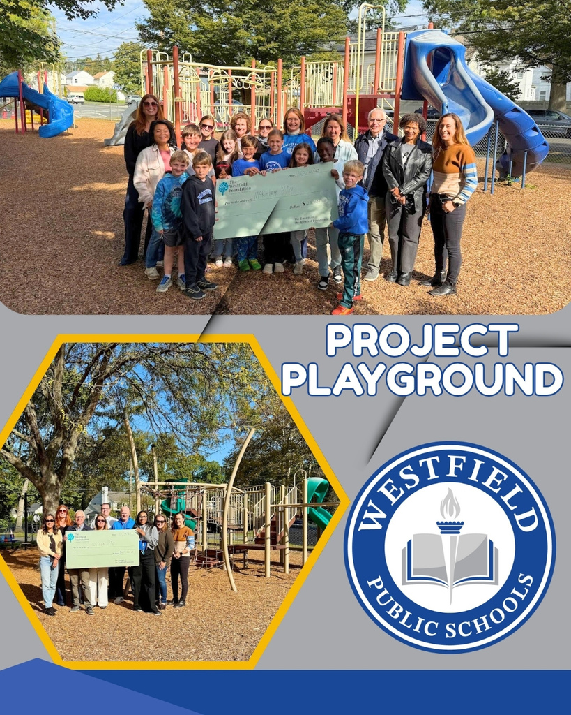 Students , staff and community members on the playground