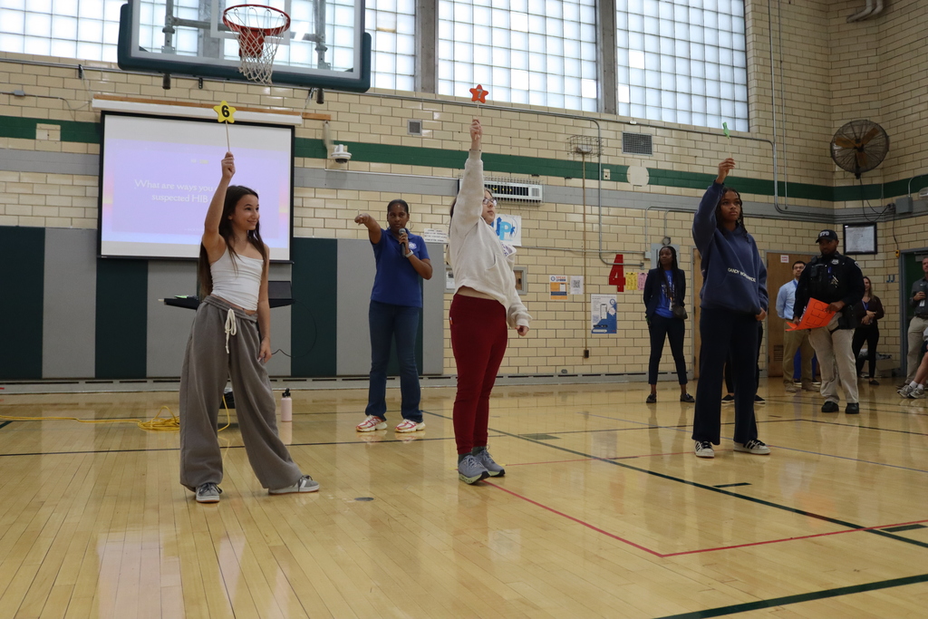 students raising their hands