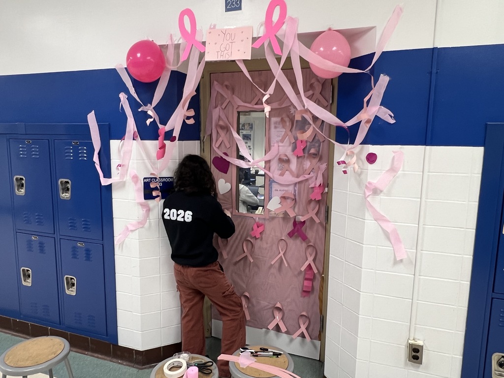 Art Student decorates door