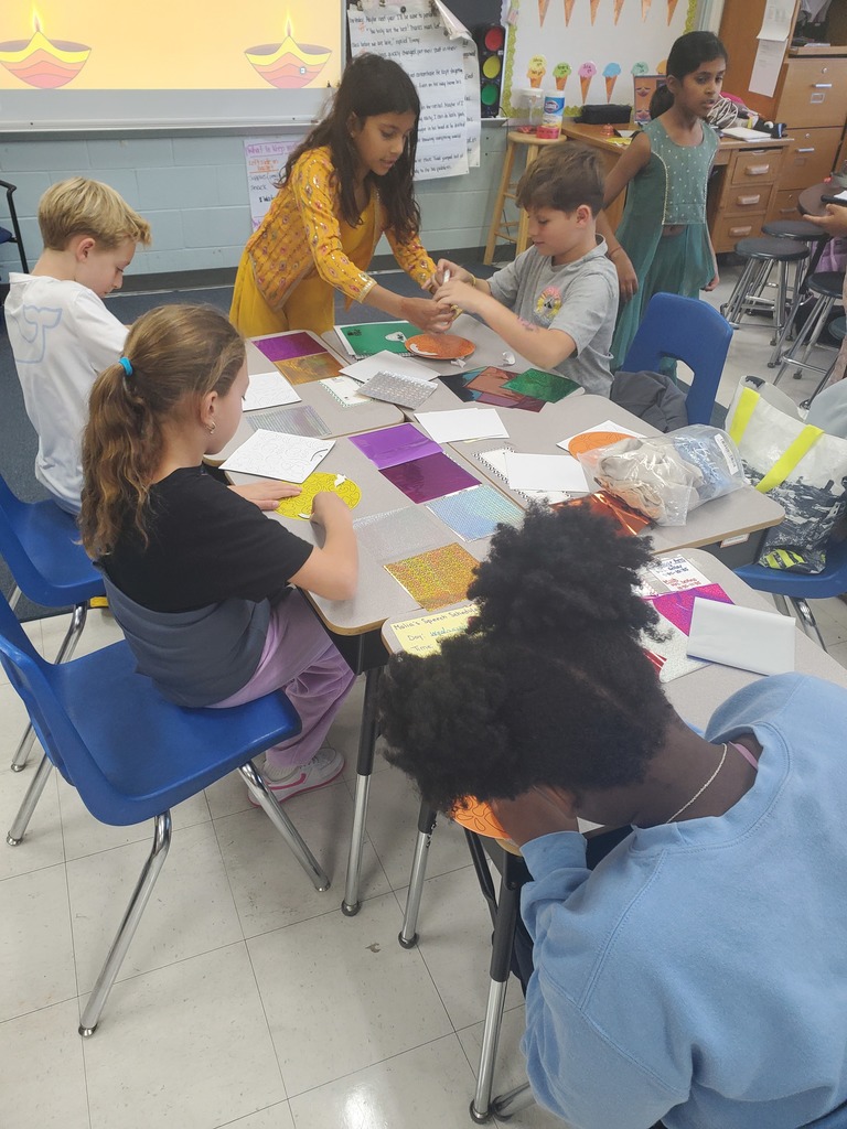 Students doing a craft.