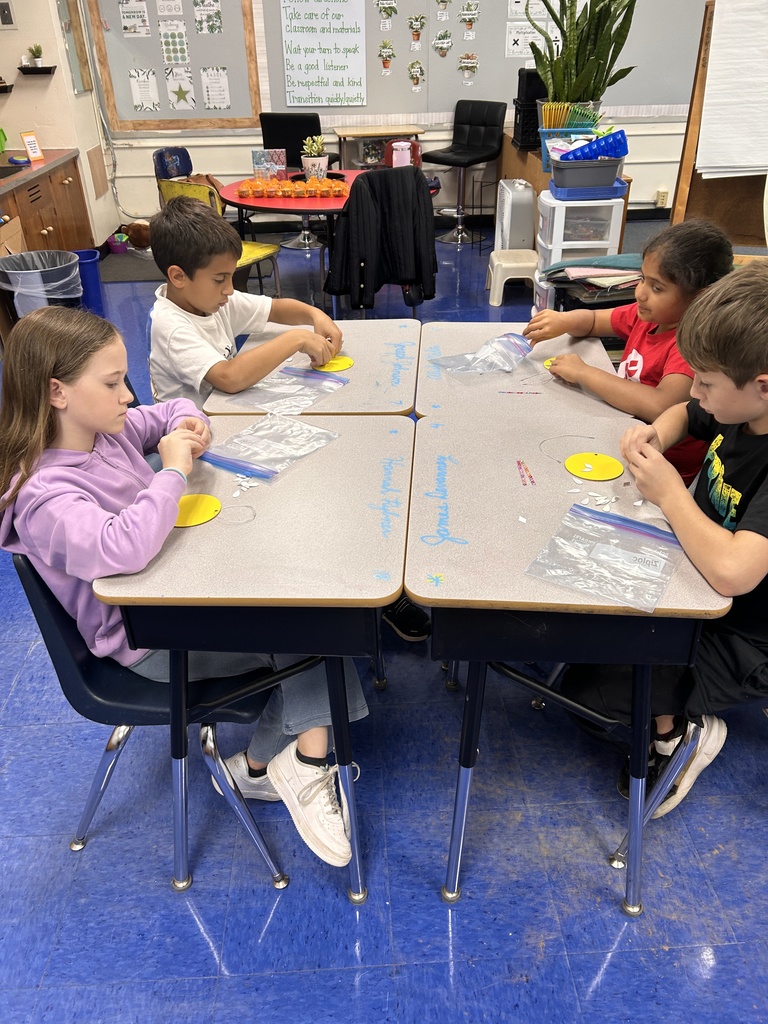 Students doing a craft.