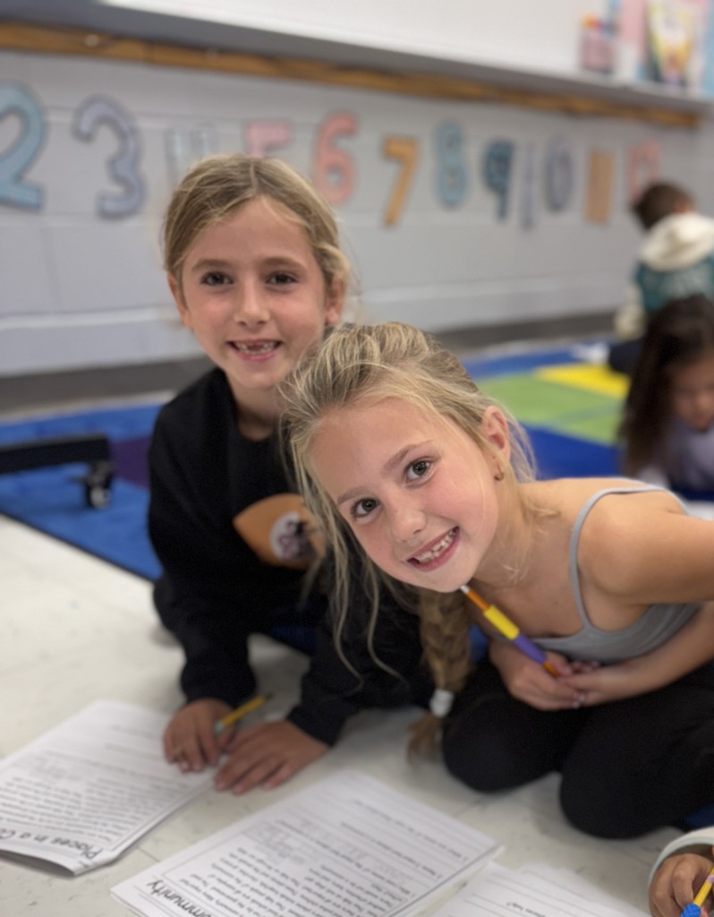 students working on community helper project