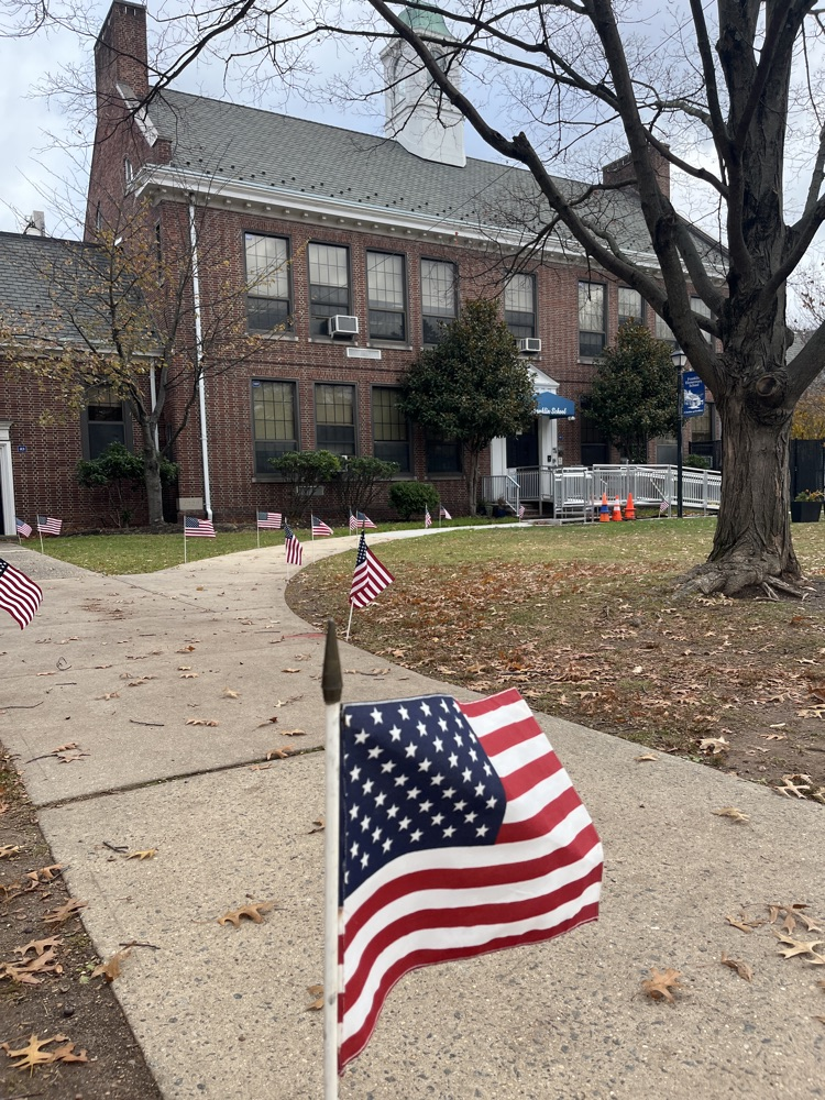 flag in front of school