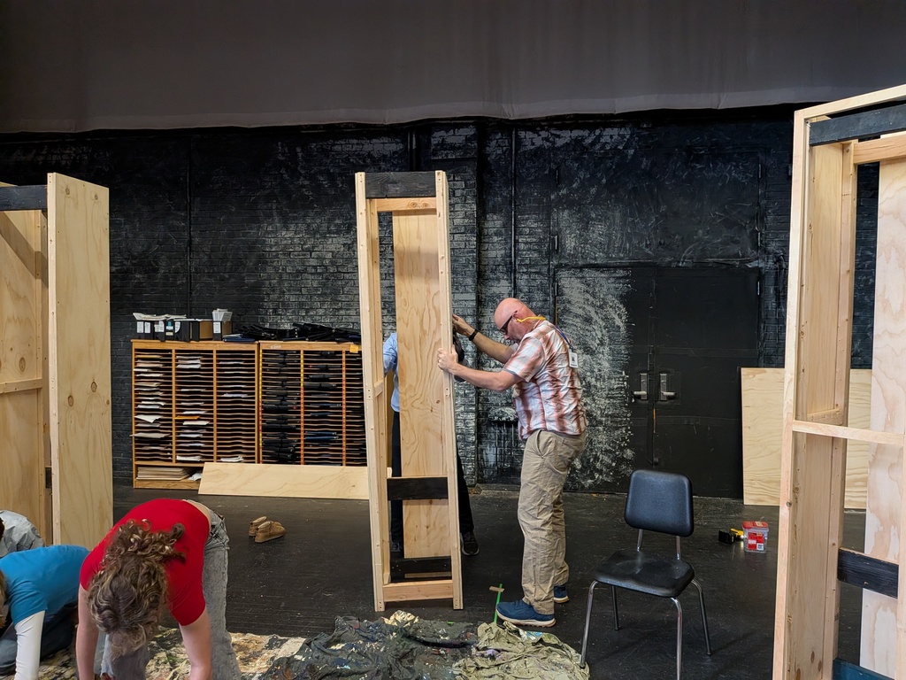 Mr. Robbins building the set.