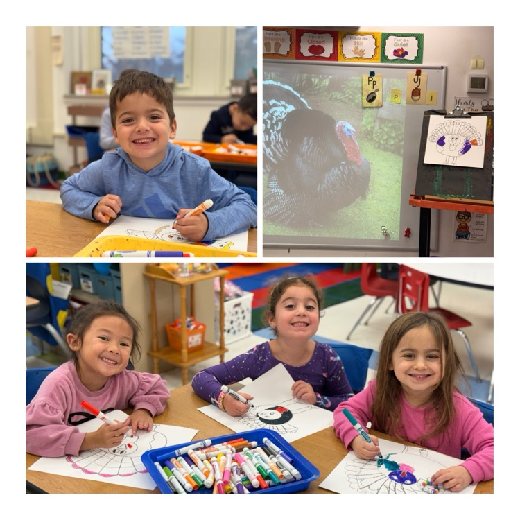 students straw turkeys in art class