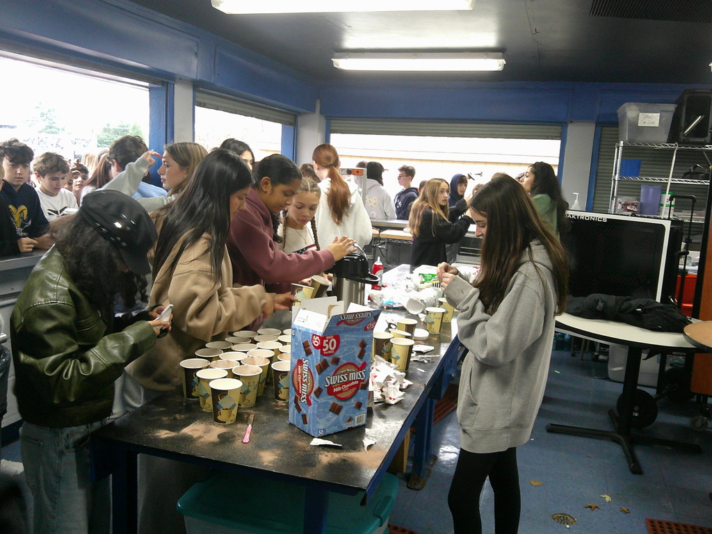 students making hot chocolate