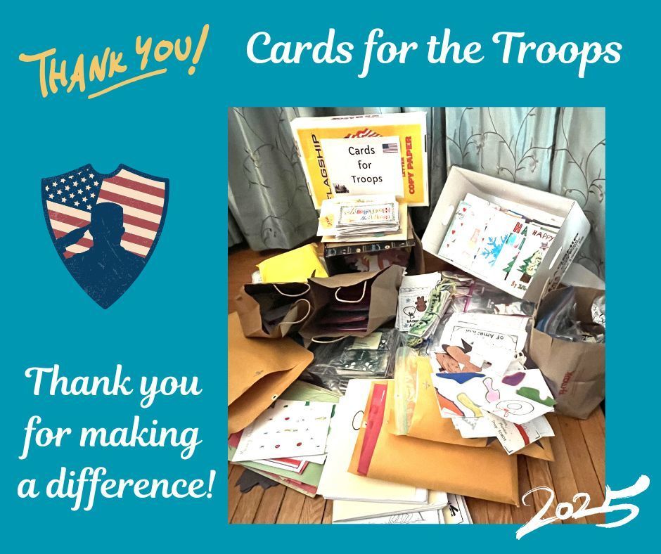 We are incredibly proud of our students for their kindness and generosity. With your continued support, they assisted in creating over 3,000 handmade cards, letters, ornaments, and decorations that were shared to help brighten the days of countless troops. This meaningful effort reflects the compassion and character of our school community, and we are grateful for the partnership between our families and students in making such a positive impact.