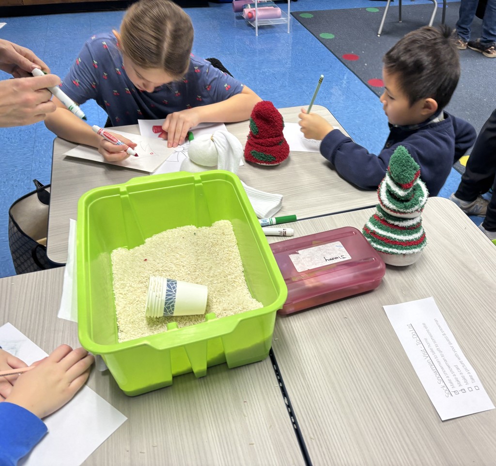 Students making cards.