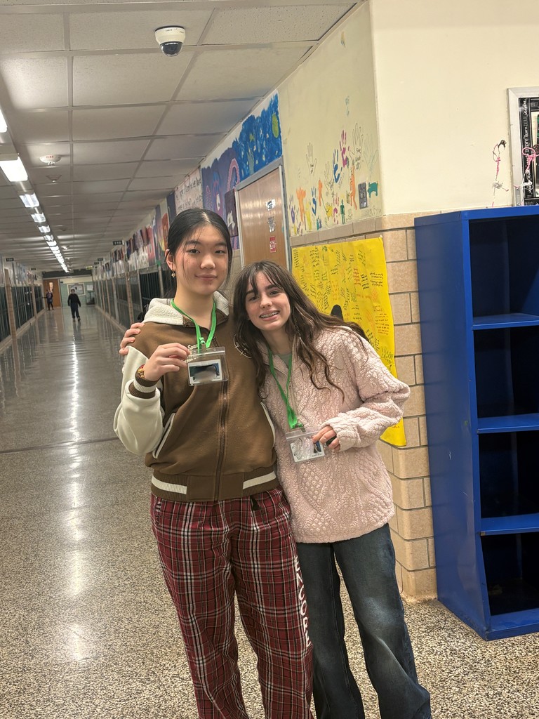 8th graders wearing lanyards