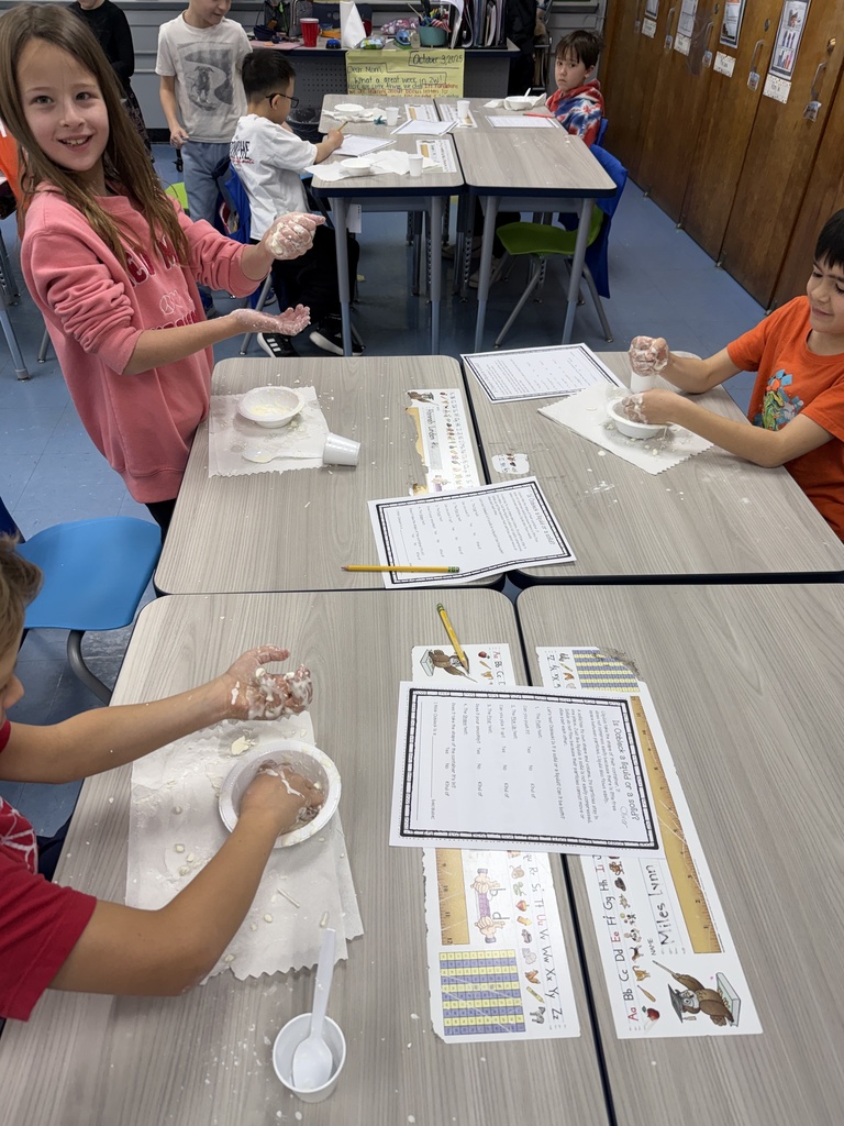 Students making Oobleck.
