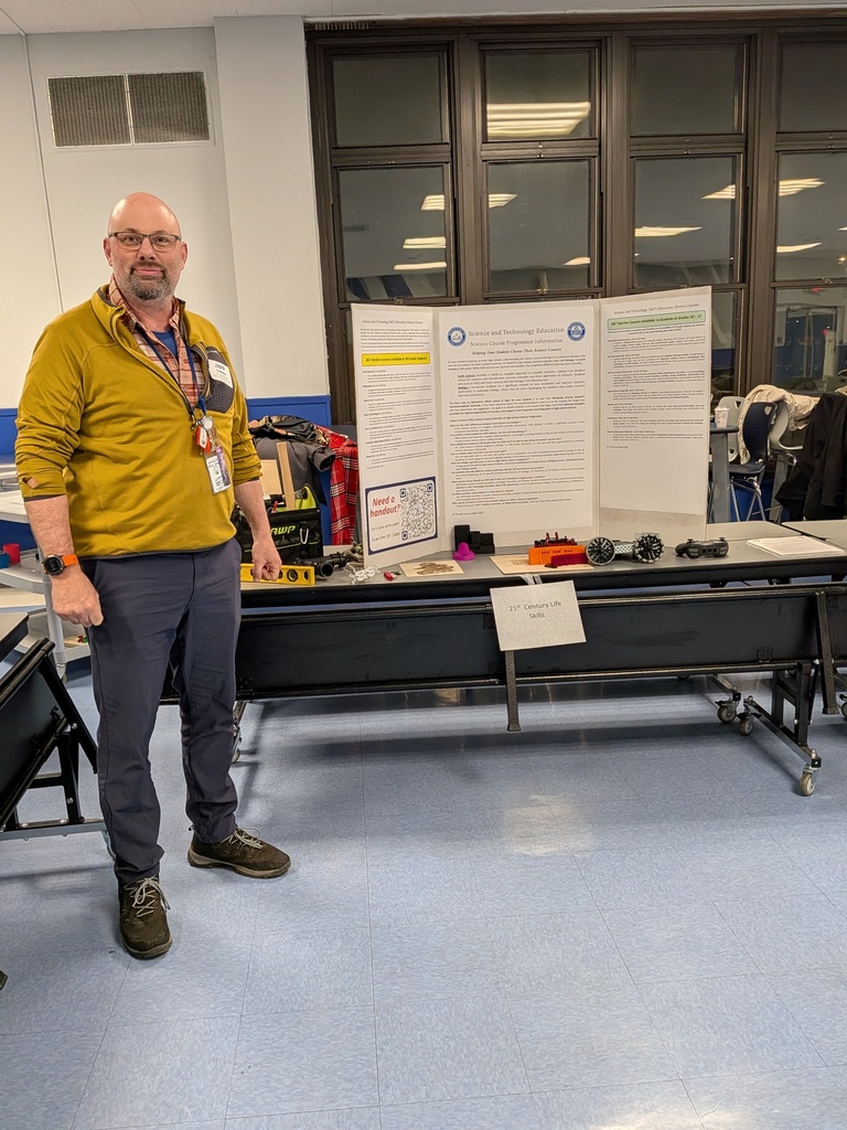 Science teacher getting ready for parent orientation.