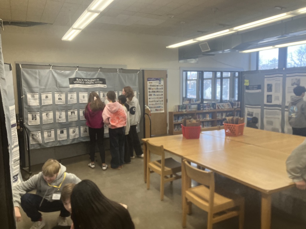 students looking at exhibits