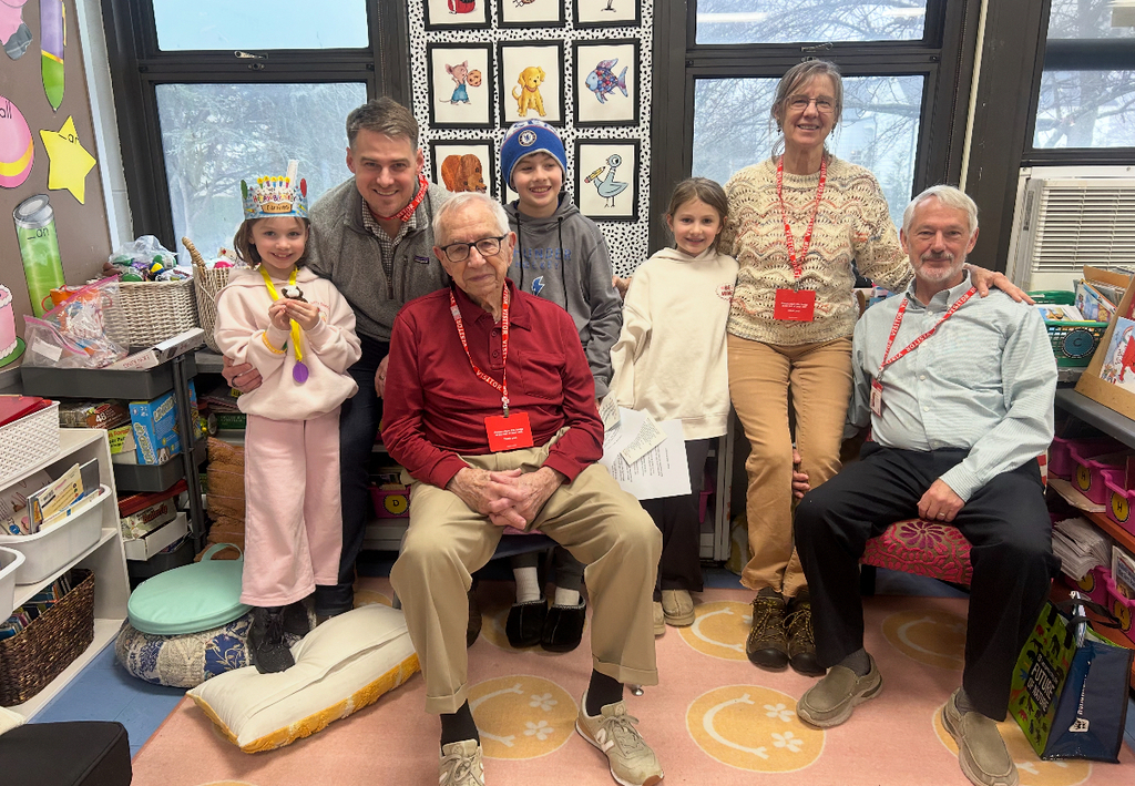 multi-generational family on 100th day of school